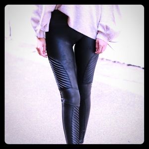 SPANX Faux Leather Moto Leggings